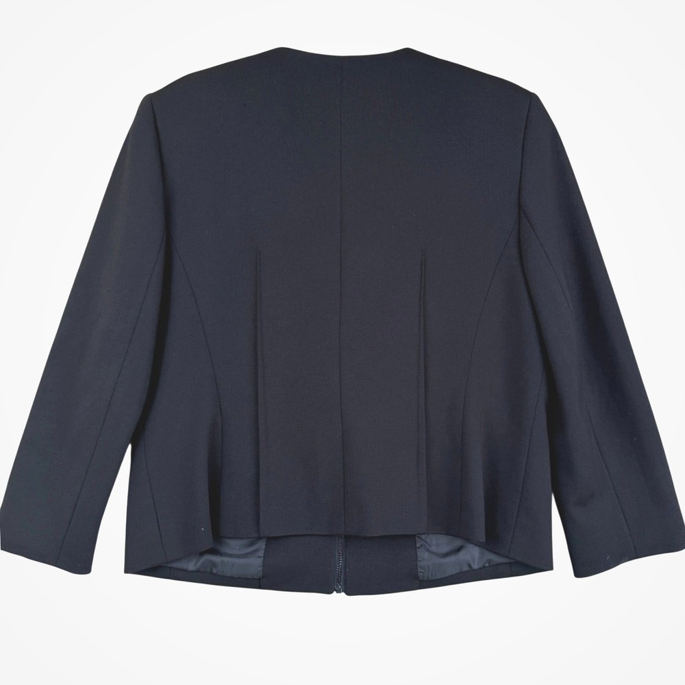 Nine West Womens Blazer Size 12 Black Fitted Career Jacket Business Chic Office - Picture 3 of 12